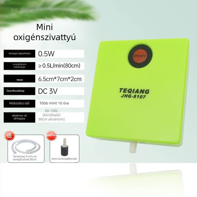 Mini No. 5 száraz elemű oxigénpumpa akváriumhoz — vészhelyzeti aerátor kültéri horgászathoz