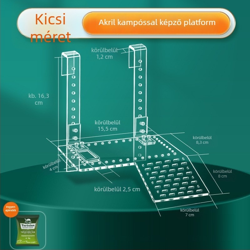 Akril teknős napozó platform úszó szigettel, 1 kg, akváriumi felszerelés, YEE