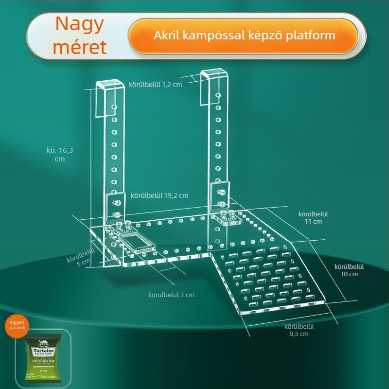 Akril teknős napozó platform úszó szigettel, 1 kg, akváriumi felszerelés, YEE