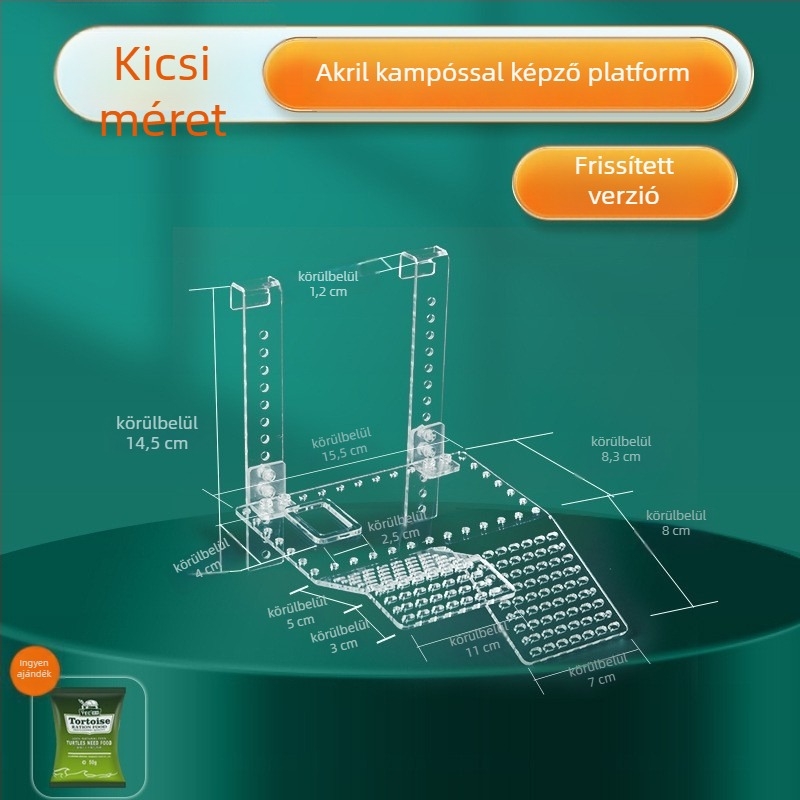 Akril teknős napozó platform úszó szigettel, 1 kg, akváriumi felszerelés, YEE