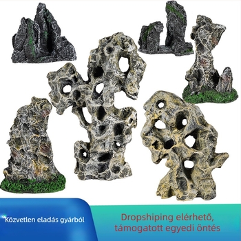 Akváriumi tájkép-kő gyantából – Taihu kő stílusú dekoráció
