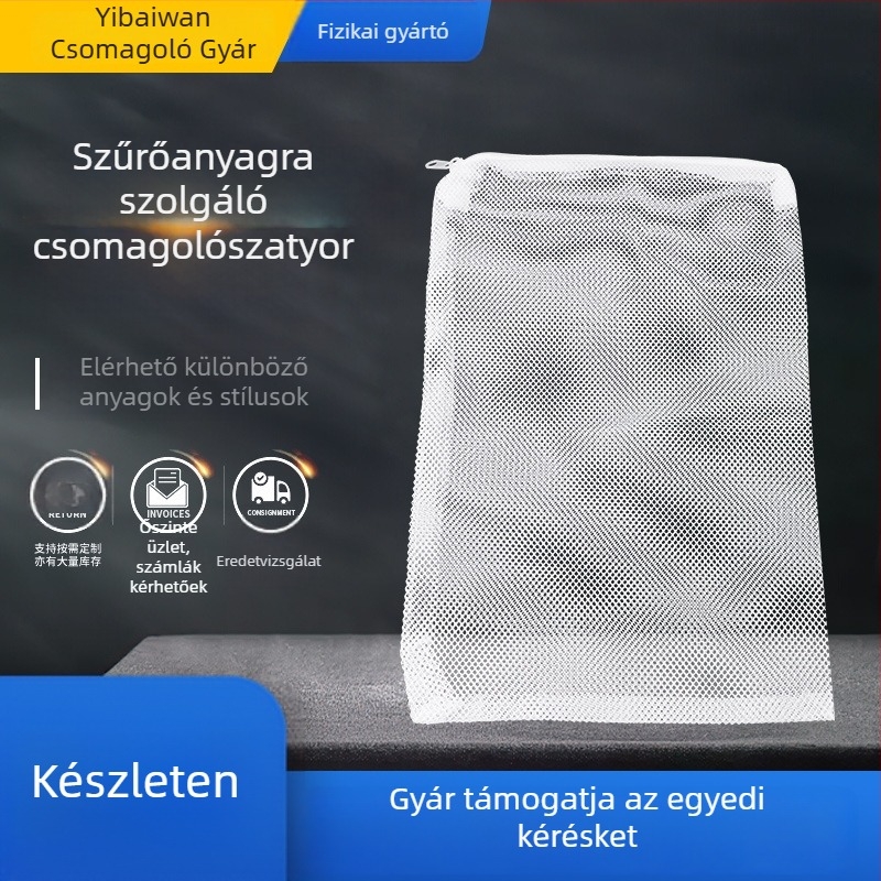 Akvárium szűrőanyag hálószövets tasak cipzárral, poliészter, Zhejiang eredetű