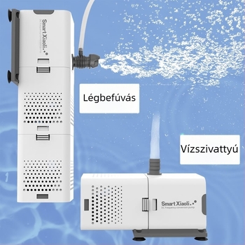 Akvarisztikai szűrő mindent egyben: keringetés, beépített pumpa és oxigénálás; Anyag: műanyag