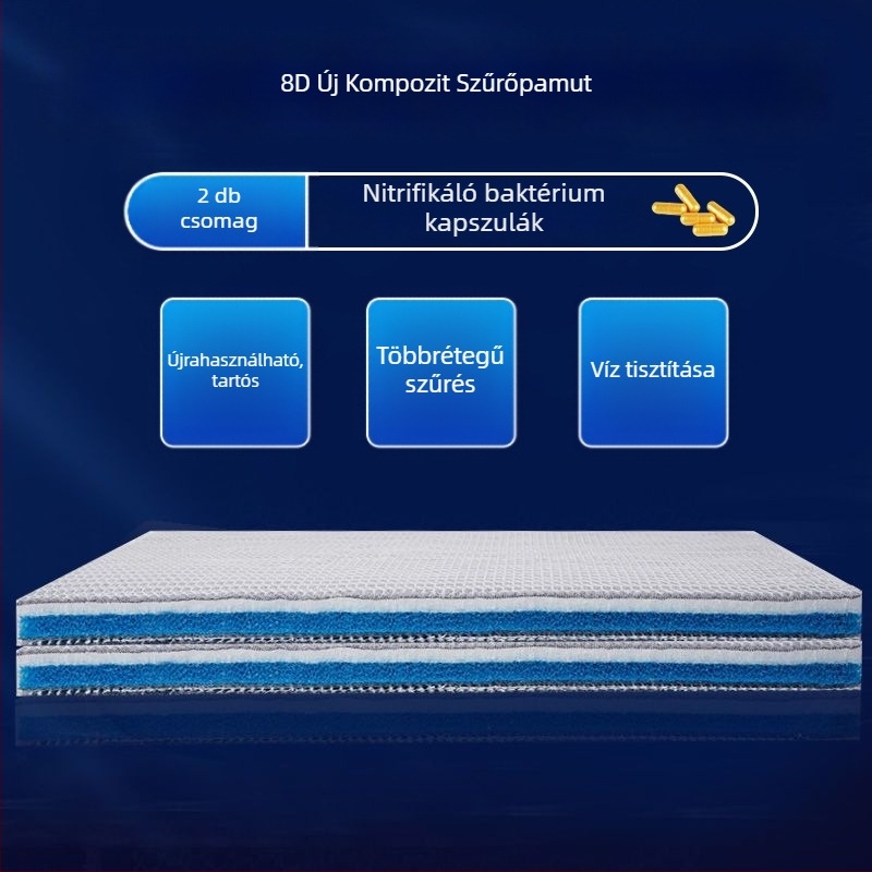 Naypet akváriumi szűrővata – ragasztó nélkül, 8D, vastagított