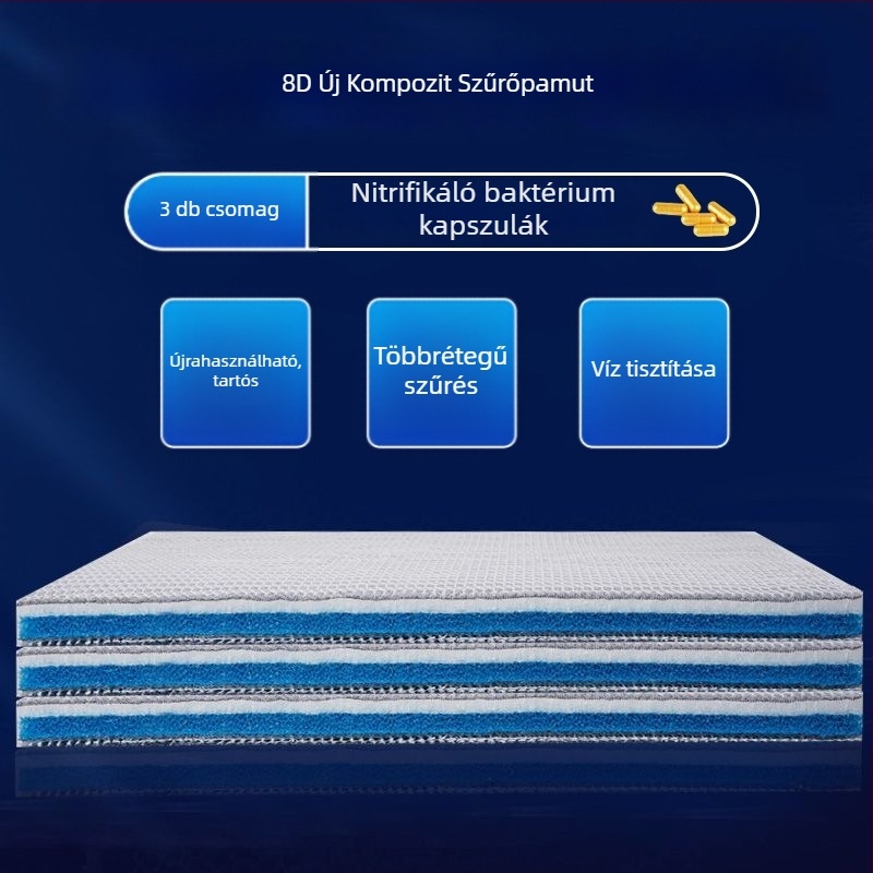 Naypet akváriumi szűrővata – ragasztó nélkül, 8D, vastagított