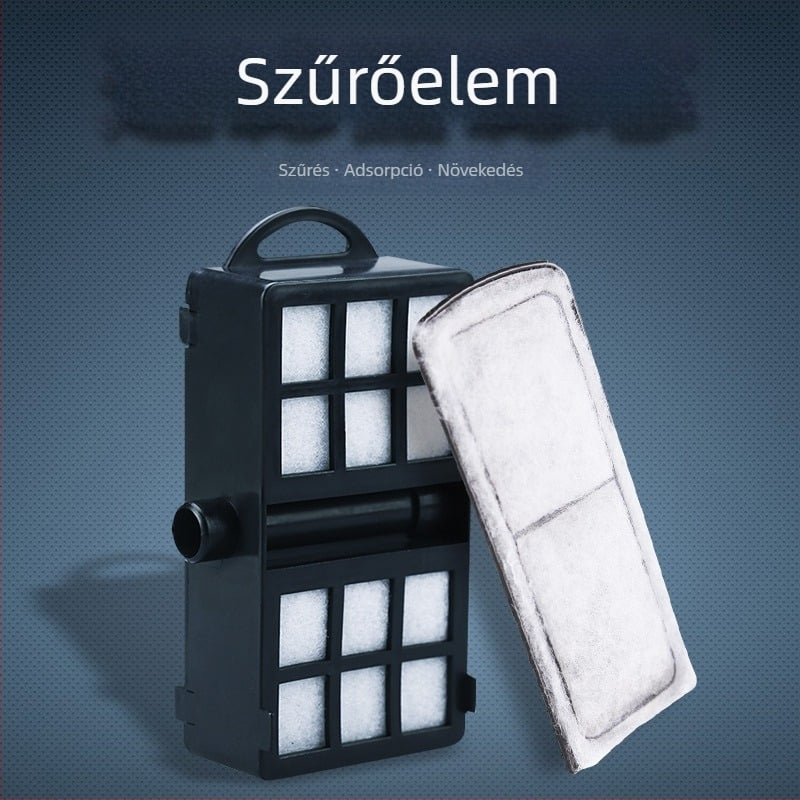 Vízesés akvárium szűrő pamutszűrőbetéttel, falra szerelhető, beépített szűrődobozzal (0,5 kg)