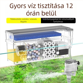 Fali akváriumi keringtető szűrő, 3 az 1-ben oxigénellátás és vízkezelés, műanyag, Songbao 22222
