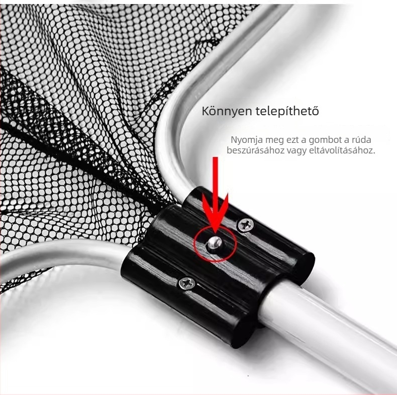 Koi halas háló, kézműves, teleszkópos, négyszögletes forma, alumíniumötvözet, akvárium berendezés, súly 1