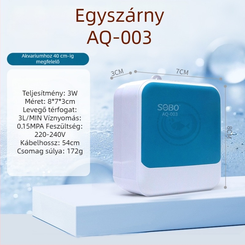 Akváriumi oxigénpumpa - Ultra-csendes, Songbao, ABS, 500 g