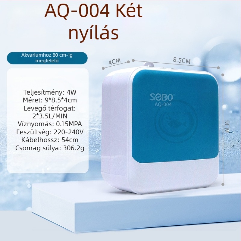 Akváriumi oxigénpumpa - Ultra-csendes, Songbao, ABS, 500 g