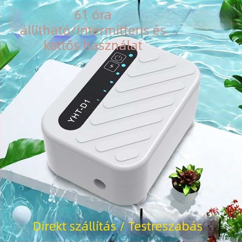 AKvaris oxigénpumpa, csendes működés, újratölthető, kettős használat belső és külső alkalmazásra