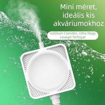 Akváriumi oxigénpumpa, kompakt, rendkívül csendes, egyetlen kiáratú, márka Hundreds of years of flowers, nem importált