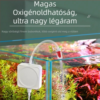 Akváriumi oxigénpumpa, kompakt, rendkívül csendes, egyetlen kiáratú, márka Hundreds of years of flowers, nem importált
