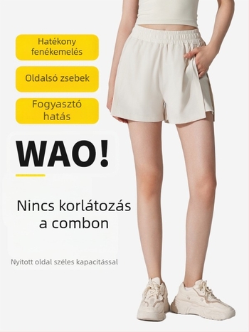 Női sportos rövidnadrág, gyorsan száradó, lélegző, keverék szálas anyag, 90% poliészter / 10% elasztán, nyár 2024