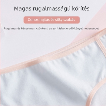 Lányoknak pamutból készült lélegző középmagasságú bugyi, japán stílusban (95% pamut, ágyékrész 90–95% pamut)