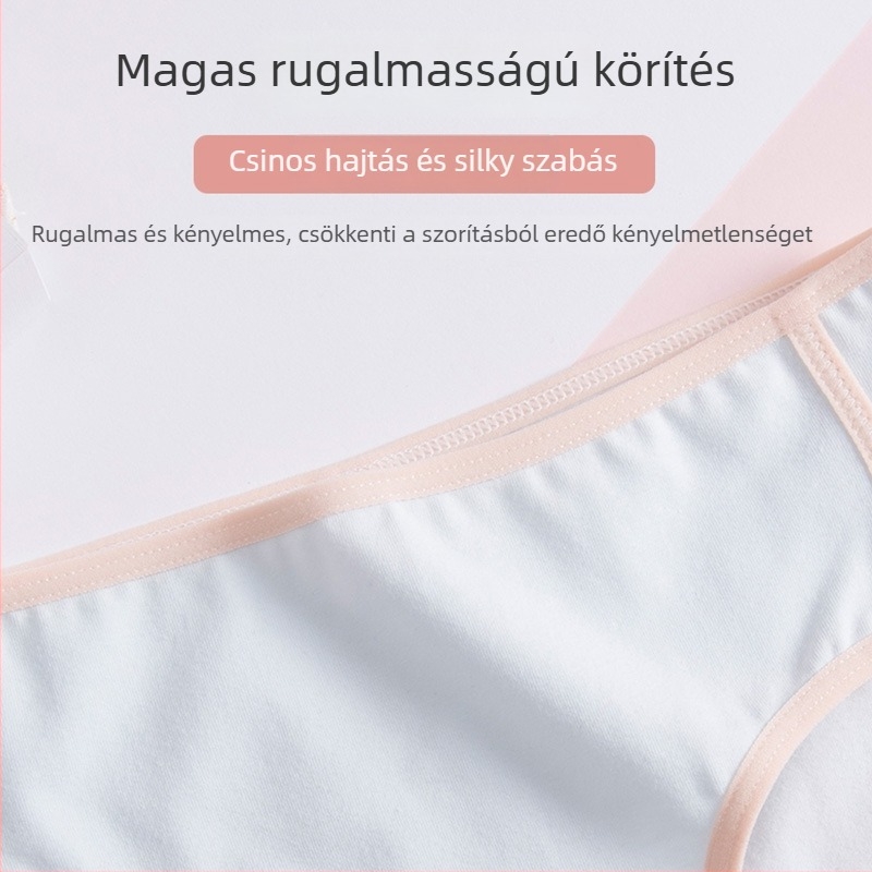 Lányoknak pamutból készült lélegző középmagasságú bugyi, japán stílusban (95% pamut, ágyékrész 90–95% pamut)