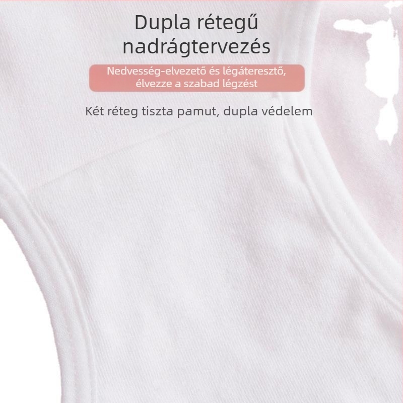Lányoknak pamutból készült lélegző középmagasságú bugyi, japán stílusban (95% pamut, ágyékrész 90–95% pamut)