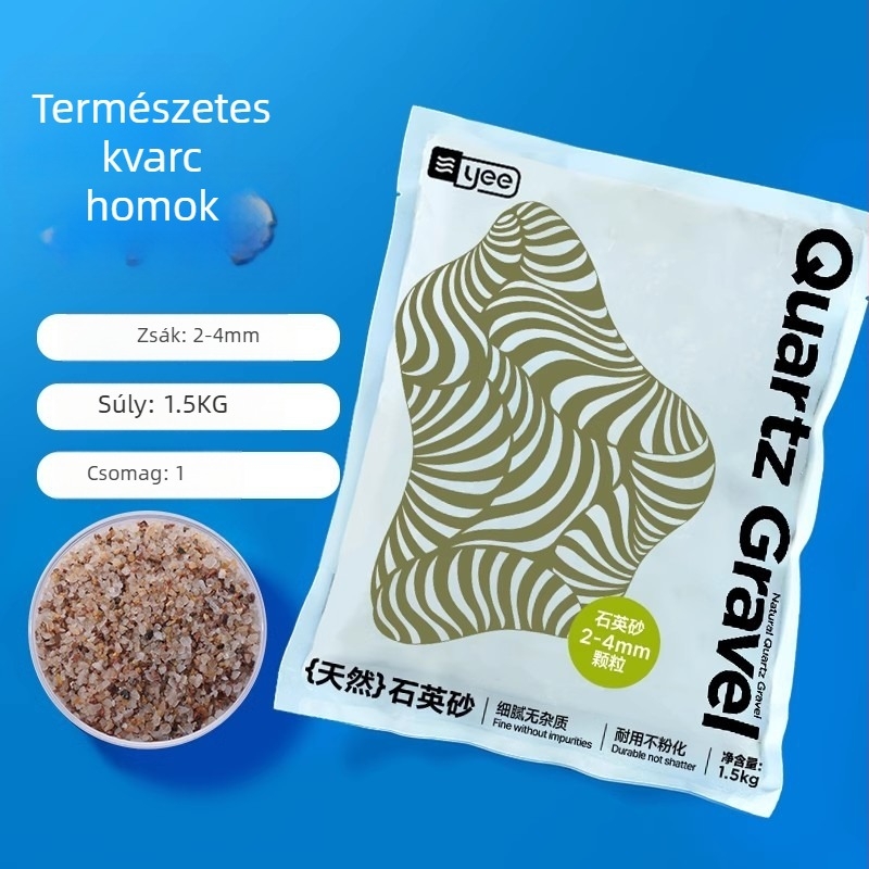 Akváriumhoz patakparti homok, természetes aljzat, táj-dekoráció, 1,5 kg, eredet: Shandong