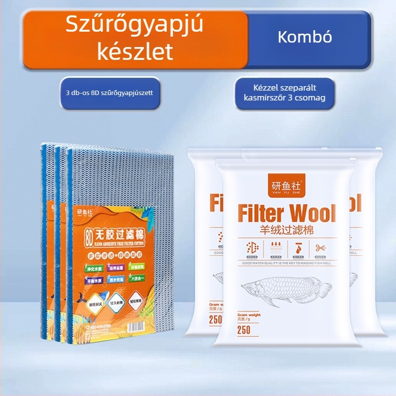 Akváriumi PP pamut szűrőpad – több rétegű, nem gátolja a víz áramlását, szűrődobozhoz, 1 db
