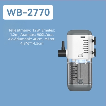 Berkele Beépített akváriumi szűrőpumpa – 3-in-1 keringető vízpumpa, műanyag, tömeg 230–528 g