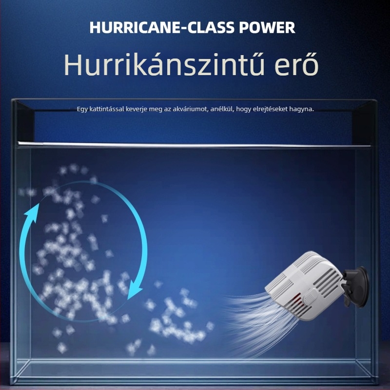 Kétfejű hullámpompa akváriumhoz, 360° csendes áramlás, szívócsészékkel szerelve