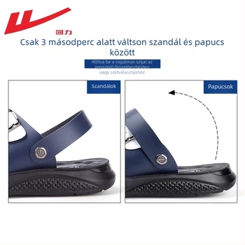 Férfi strand szandálok - nyitott orr, mű PU felsőrész, PU talp, csattal záródó