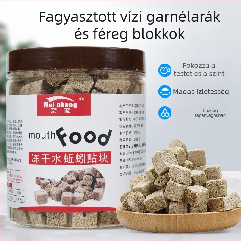 Akváriumi halak számára — Freeze-dried vízi férgek, Naichong; származás: Liaocheng, Shandong; márka Naichong; típus: akvarisztikai háziállat-táp; importált: Nem