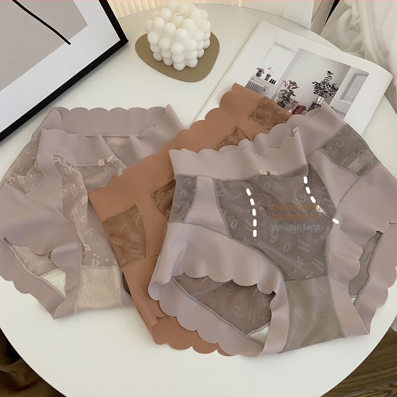 Magas derekú shapewear női alsó csipke-háló mintával — nejlon kötés, légáteresztő, testformálás, hasi támasz, belső réteg regenerált cellulóz rostból