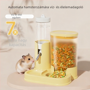 Automatikus etető- és itató tartály hörcsögök, csincsilla és tengerimaló számára gömbös vízadagolóval — Anyag: PP; Származás: Zhejiang; Márka: Jiawang yimiao