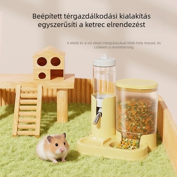 Automatikus etető- és itató tartály hörcsögök, csincsilla és tengerimaló számára gömbös vízadagolóval — Anyag: PP; Származás: Zhejiang; Márka: Jiawang yimiao