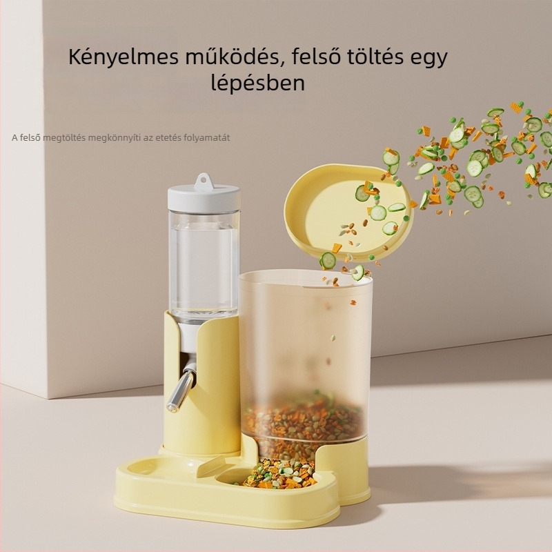 Automatikus etető- és itató tartály hörcsögök, csincsilla és tengerimaló számára gömbös vízadagolóval — Anyag: PP; Származás: Zhejiang; Márka: Jiawang yimiao