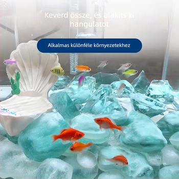 Szabálytalan üvegkő kert és akvárium aljához, 500 g, 1 db