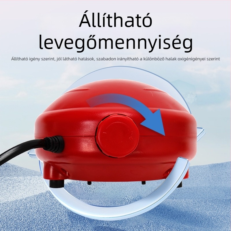 Naichong DC-s tápegységű oxigénpumpa akváriumhoz, állítható levegőmennyiség és mély oxigénellátás.