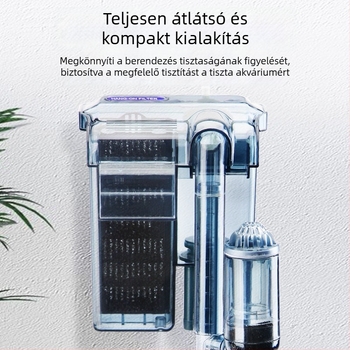 Fali külső akváriumi szűrő, 3-in-1 vízeséses oxigénezés és keringés, édesvízi kis halakhoz (műanyag; frekvencia állíthatatlan; csendes működés)