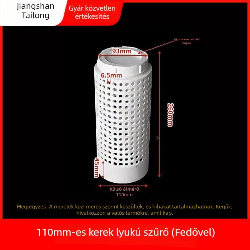 Műanyag szűrőszövet halastóhoz, nagy sűrűségű szifonnal; márka Jiangshan Tailong; alkalmas édesvízi és sós vizek halainak, rákoknak, garnélaráknak, medúzák, kis halak és vízi teknősök számára.