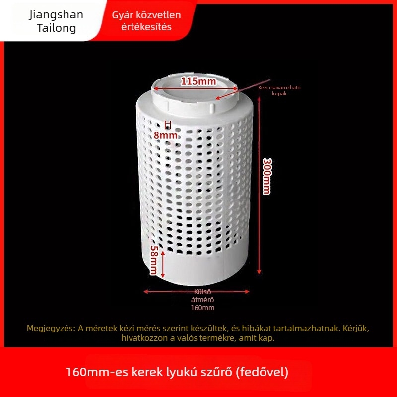 Műanyag szűrőszövet halastóhoz, nagy sűrűségű szifonnal; márka Jiangshan Tailong; alkalmas édesvízi és sós vizek halainak, rákoknak, garnélaráknak, medúzák, kis halak és vízi teknősök számára.