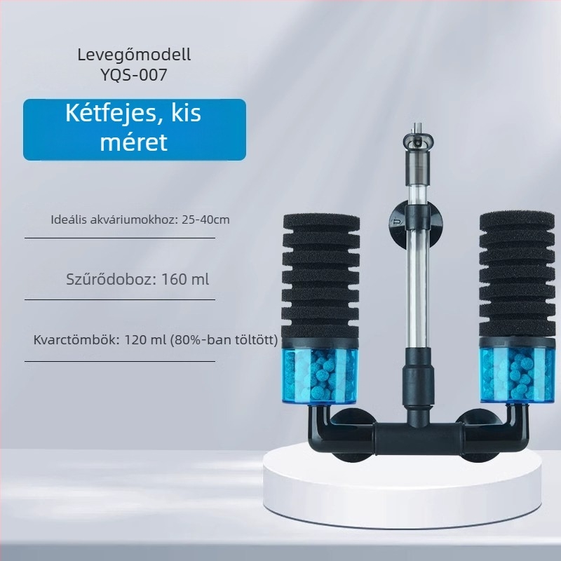 yee Elektromos akváriumi szűrő és oxigénpumpa beépített három az egyben funkcióval, csendes működés, víz keringés, műanyag ház, szűrővattát használ