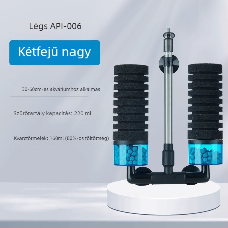 yee Elektromos akváriumi szűrő és oxigénpumpa beépített három az egyben funkcióval, csendes működés, víz keringés, műanyag ház, szűrővattát használ