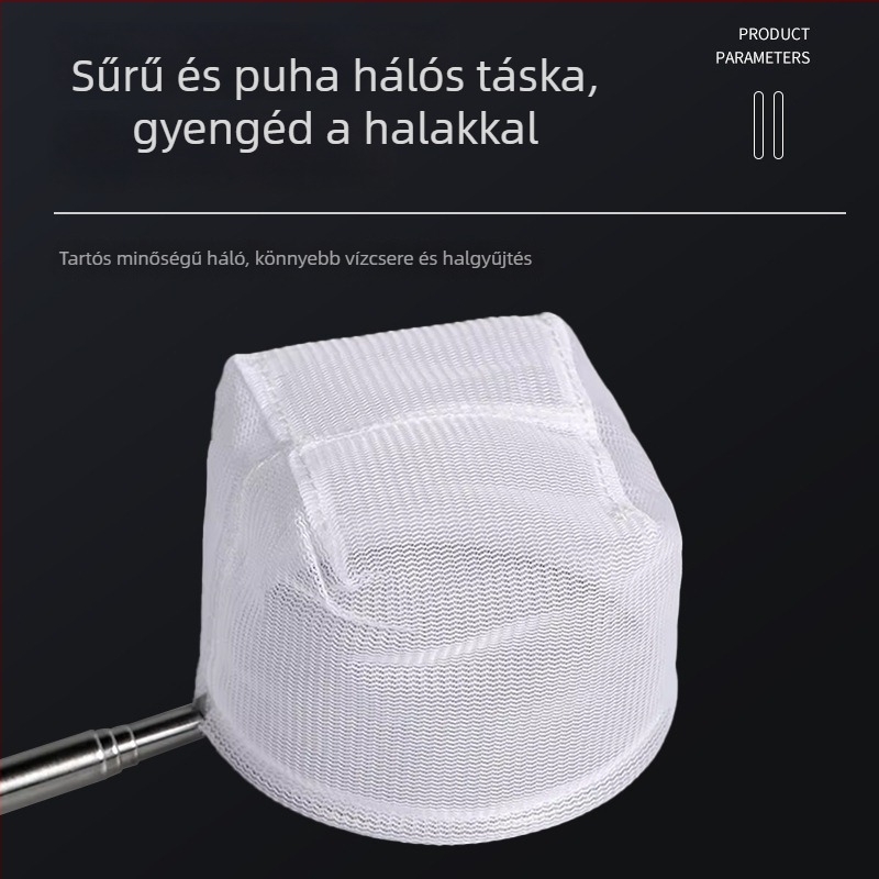 Rozsdamentes acél teleszkópos akváriumi háló, kézzel készített, 50 g, Akváriumi felszerelés