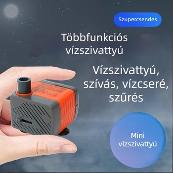 Búvó akváriumi szivattyú, ultra-halk, kompakt keringtető és szökőkút szivattyú, 3W/5W, műanyag, 0,5 kg