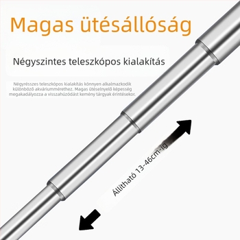 Rozsdamentes acélból készült összecsukható halászháló hosszú nyéllel, kör és négyzet alakú (50 g)