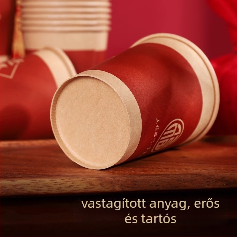 Házavatóra szóló egyszer használatos papír poharak, Mintázat: Szöveg, Csomagolás: OPP zacskó, Anyag: Papír, Alkalmas Kínai Valentin-napra