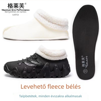 Férfiaknak szánt vízálló alacsony profilú esőcsizma, csúszásmentes talppal, meleg belsővel és EVA talppal