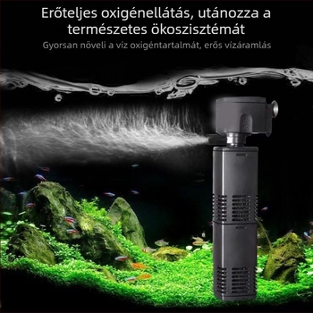 Quanlong beépített 3-in-1 alámerülő akváriumi szűrőpumpa oxigénellátáshoz, műanyag test
