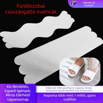 Fürdőszobai csúszásmentes lépcsőszalagok, öntapadók, Peva gumi, S‑alakú és csíkos formák, -20–100 °C