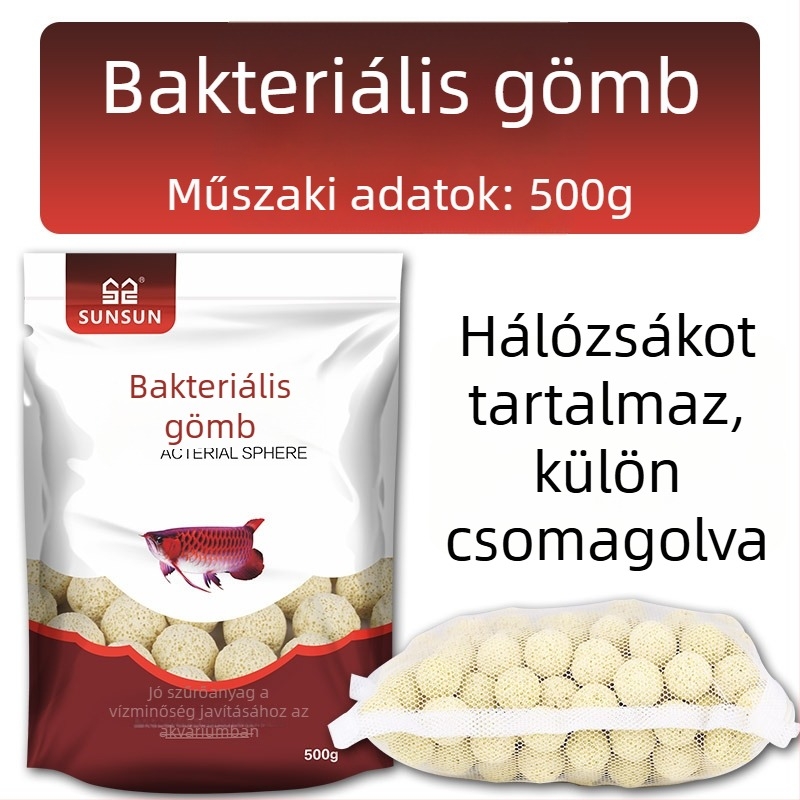 AKvarisztikai szűrőanyag – Hét‑in‑egy szűrés keramikus gyűrűvel, biokémiai golyóval, Maifan-kővel és vulkáni kővel; 0,5 kg; Márka Sensen; Édesvízi halak számára