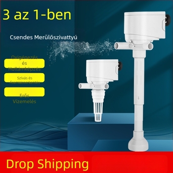 Többfunkciós alámerülő akváriumi szivattyú oxigénellátással és szűréssel, négy az egyben szűrő, falra szerelhető, csendes és energiahatékony
