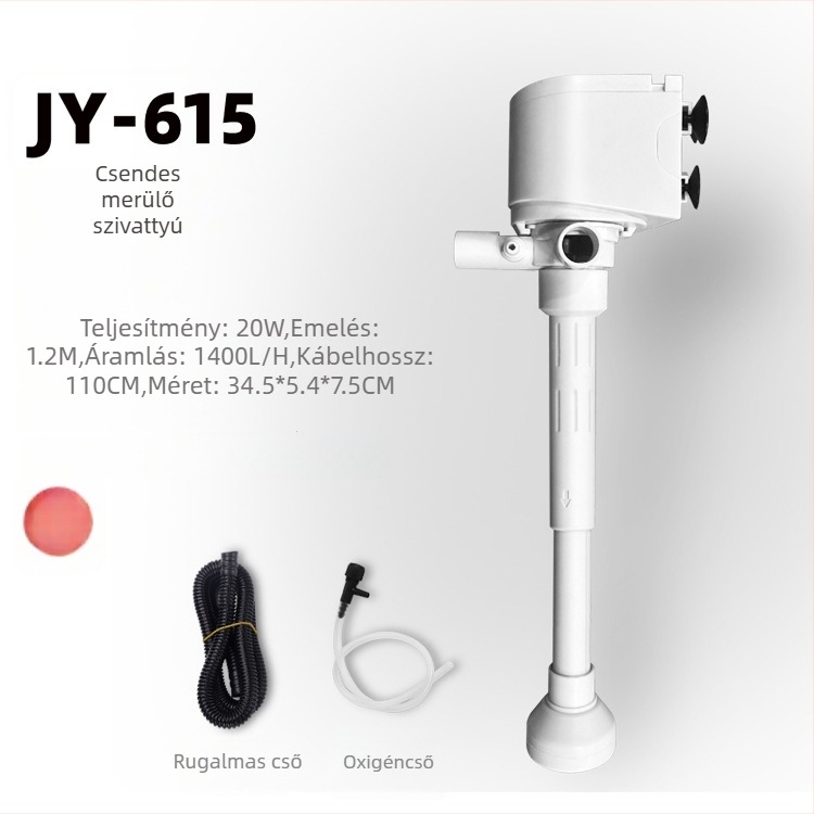 Többfunkciós alámerülő akváriumi szivattyú oxigénellátással és szűréssel, négy az egyben szűrő, falra szerelhető, csendes és energiahatékony