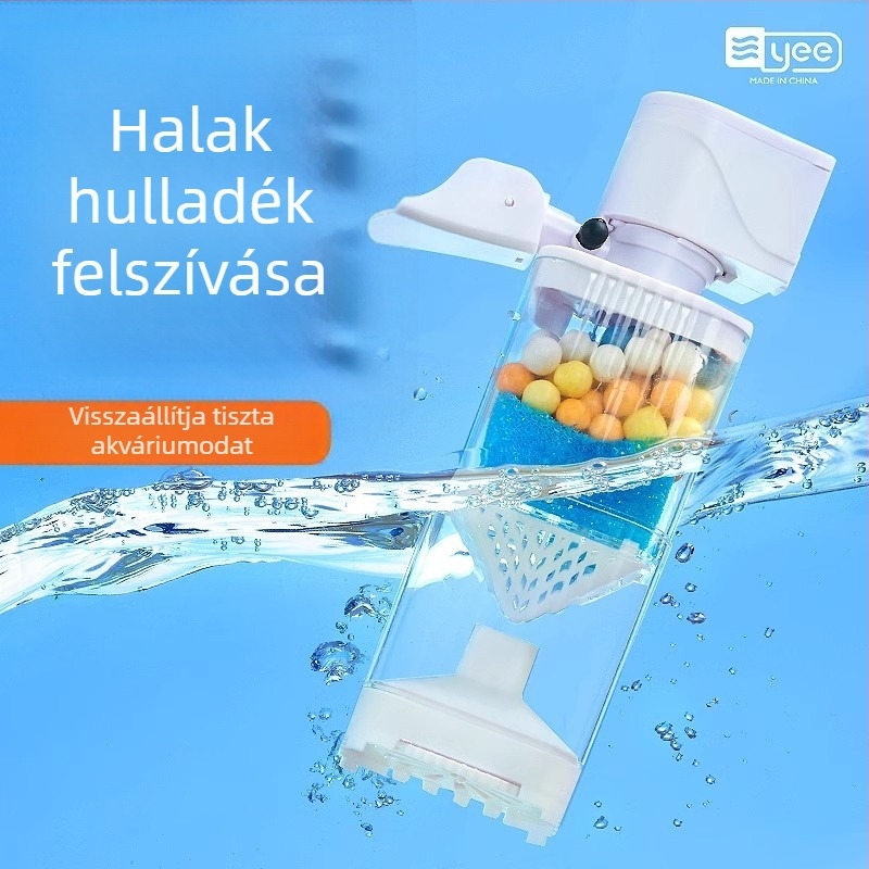 Yee akvárium szűrőrendszer - 3 az 1-ben beépített szűrőpumpa, keringés, szívás és oxigénezés (műanyag)