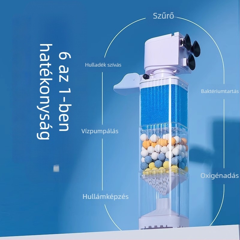 Yee akvárium szűrőrendszer - 3 az 1-ben beépített szűrőpumpa, keringés, szívás és oxigénezés (műanyag)